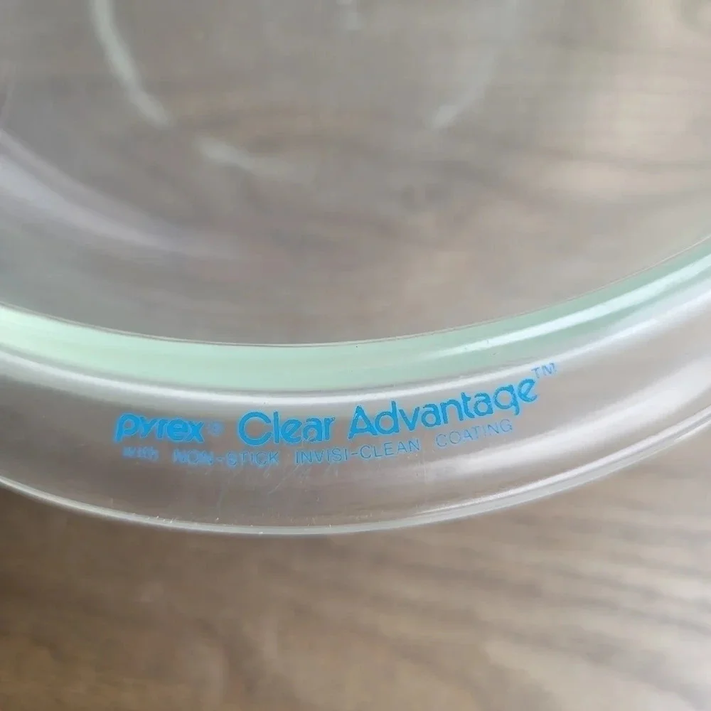 Vintage Pyrex #024 Clear Advantage Glass Round Quart 8.5